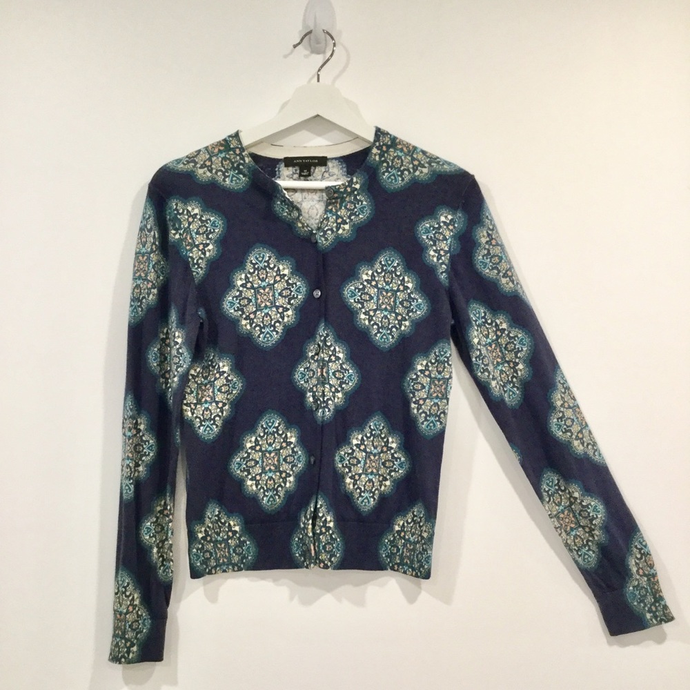 Ann Taylor Womens Blue Light Sweater Academia Smart Casual Vintage Inspired Sz M